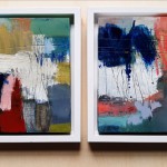 Oil and pencil on wood, two 25x25cm paintings